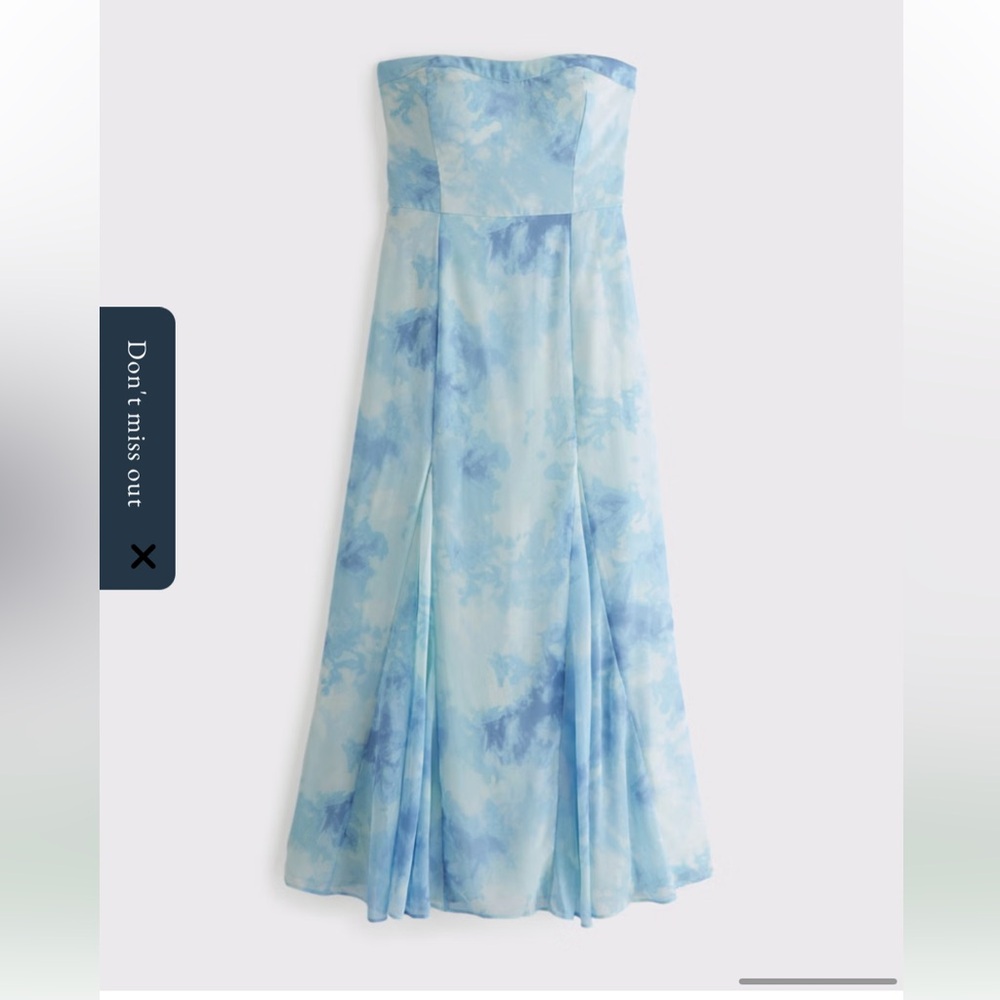 WORN ONCE - A&F Abercrombie Camille Midi Dress in Blue Sz S - Regular - SOLD OUT